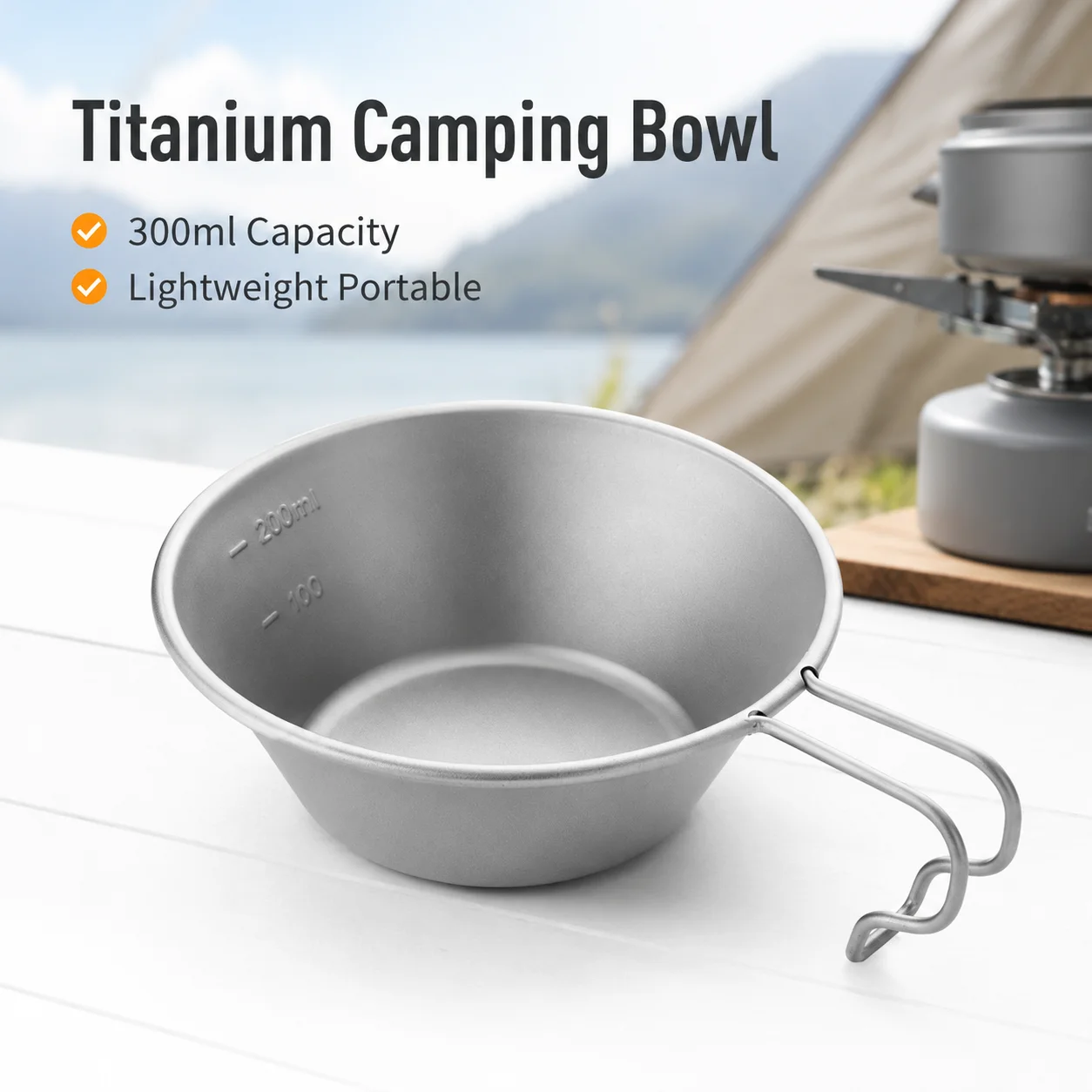 Camping Cooking Set Lightweight - Copo de Camping Leve em Titânio