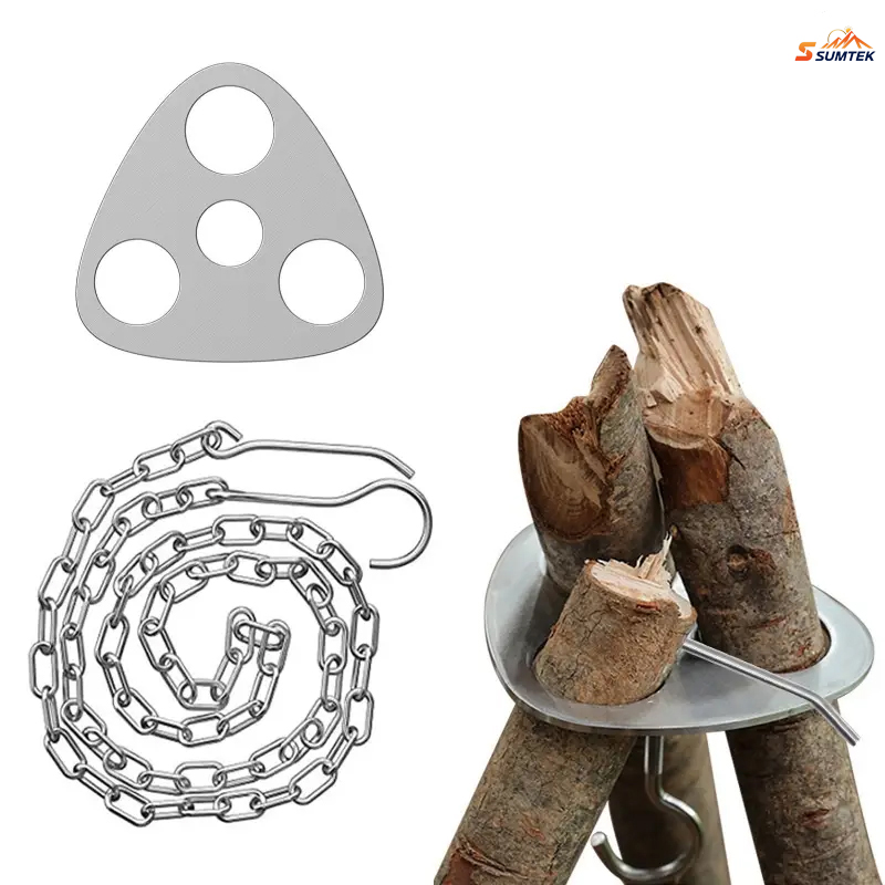 Camping Cooking Multi Tool - Aço inoxidável portátil acampamento tripé cabide
