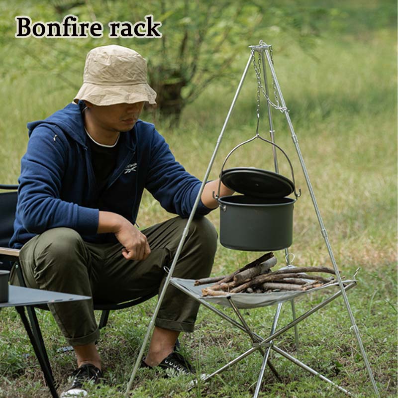 Camping Cooking Multi Tool - Portátil Camping Fogueira Tripé, Triângulo Suporte