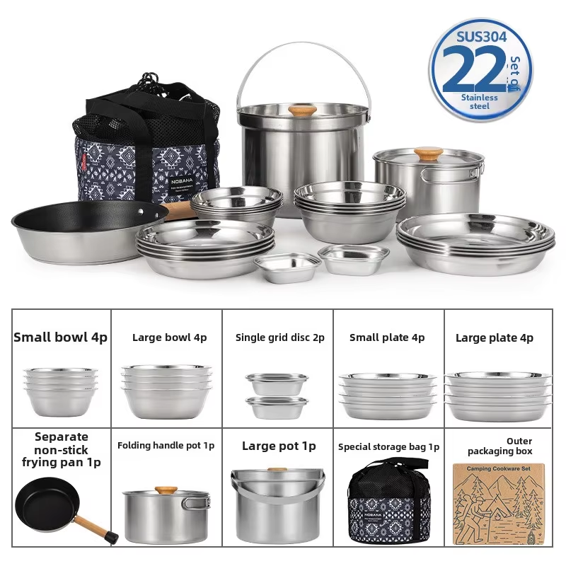 Camping Cooking Cylinder - Nobana mais novo conjunto de panela