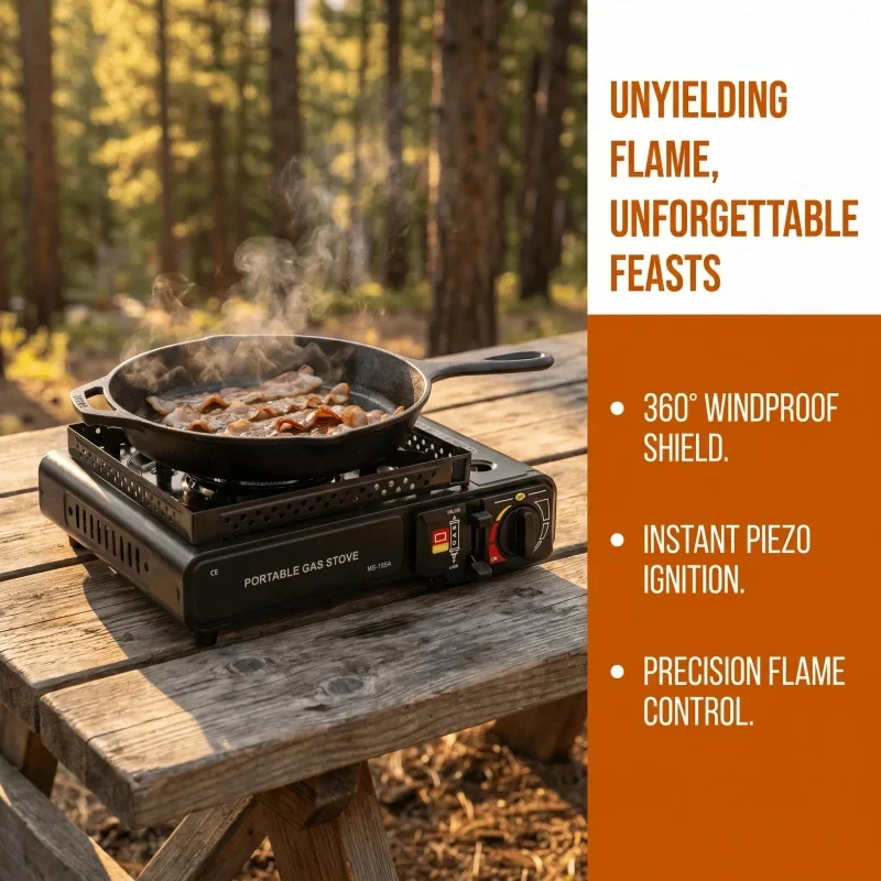 Camping Cooking Multi Tool - Fogão portátil a cartucho, fogão multifuncional,