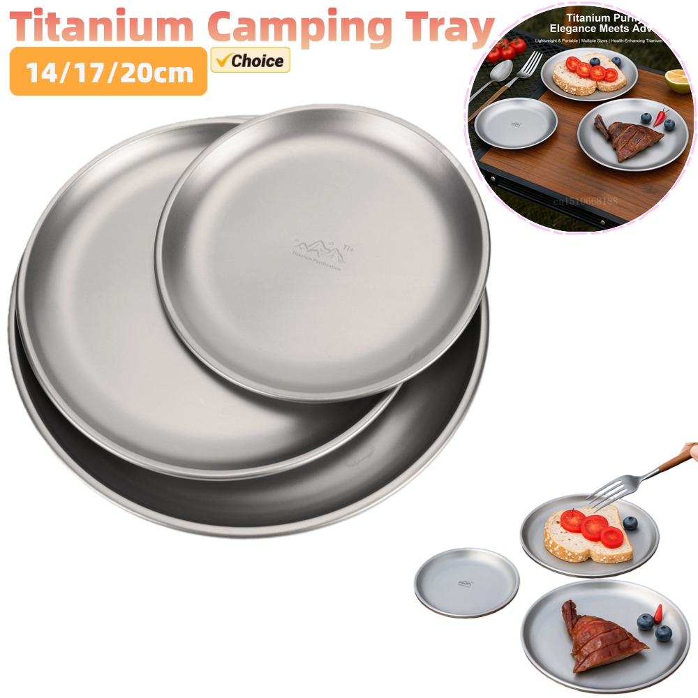 Camping Cooking Disc - Prato de acampamento de titânio, 14/17/20cm,