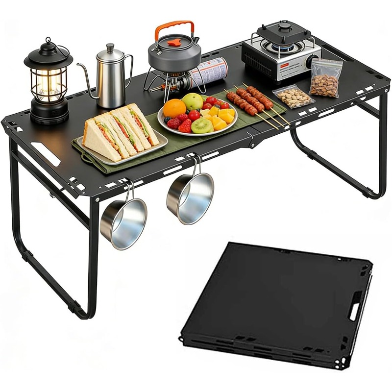 Camping Outdoor Cooking Table - Mesa de Camping Ajustável e Portátil