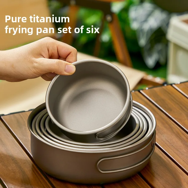 Camping Cooking Set Lightweight - Conjunto de panela de titânio ao