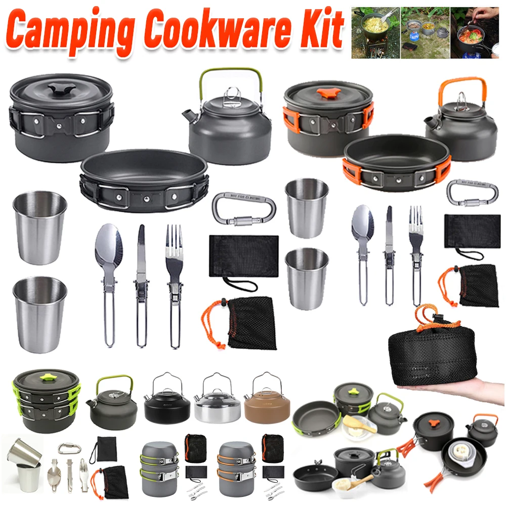 Camping Cooking Set Lightweight - Kit de Utensílios de Cozinha para