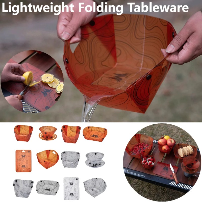 Camping Cooking Disc - Dobrável acampamento talheres portátil tigela prato