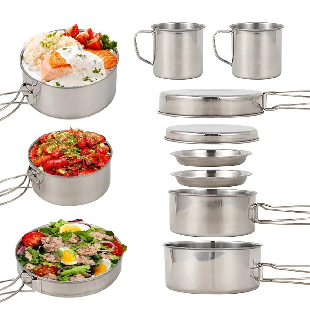 8 pçs/set panelas de acampamen - Camping Cooking Disc avaliação e preço