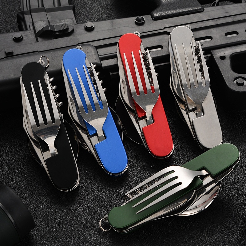 4 em 1 utensílios de mesa dobr - Camping Cooking Survival avaliação e preço