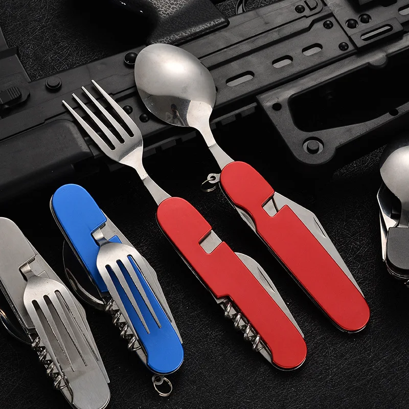 4 em 1 utensílios de mesa dobr - Camping Cooking Survival avaliação e preço