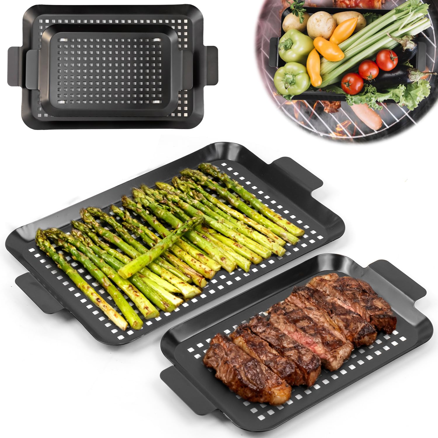 2PCS Panela para Grelhar, Tamp - Camping Cooking Griddle avaliação e preço