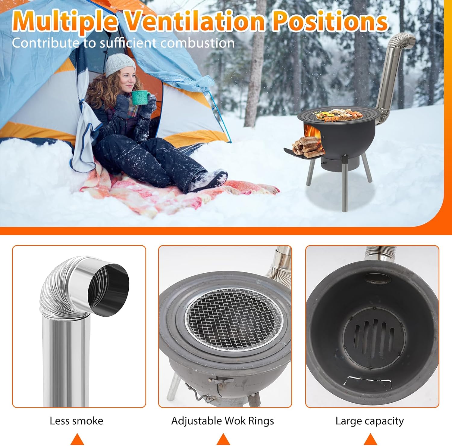 Fogão Portátil a Lenha para Ca - Camping Cooking Stove avaliação e preço