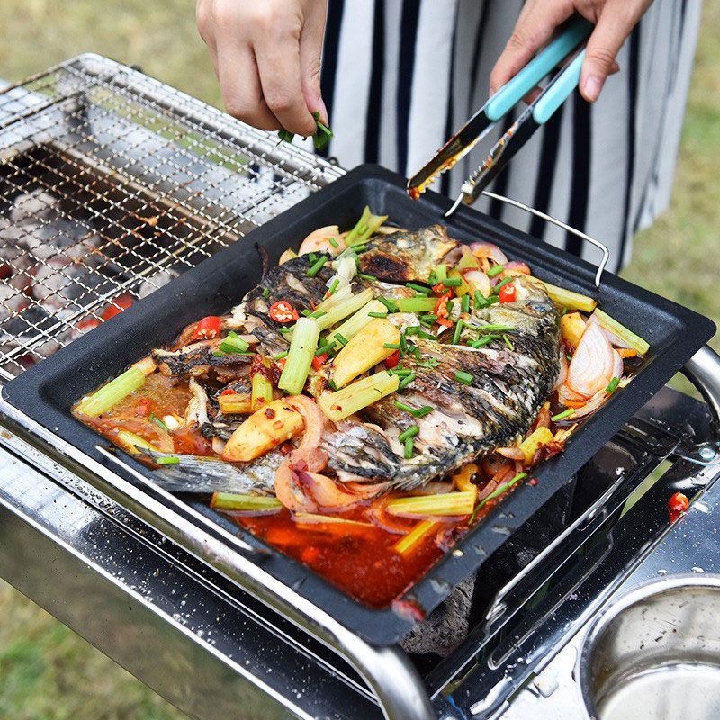 Panela de Grelhar Quadrada Gro - Camping Cooking Survival avaliação e preço