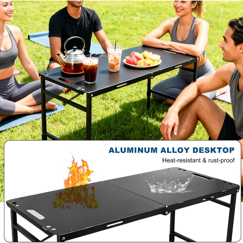 Mesa de Camping Ajustável e Po - Camping Outdoor Cooking Table avaliação e preço