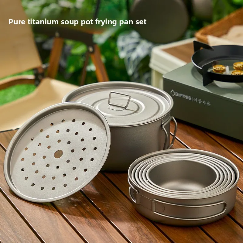 Conjunto de panela de titânio  - Camping Cooking Set Lightweight avaliação e preço